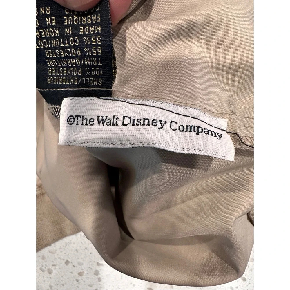 Vintage Walt Disney Golf Windbreaker Foursome V-Neck Pullover Tan Khaki Mens L